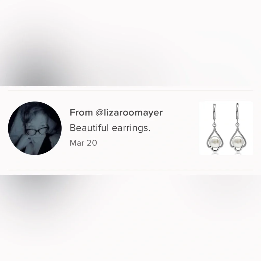 Pearl Sterling Silver 925K drop earrings Leverback Gorgeous